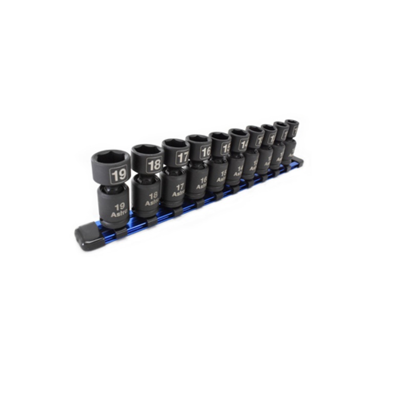 Astro Pneumatic 78344 3/8" Drive Metric Nano Pinless Universal Impact Socket Set