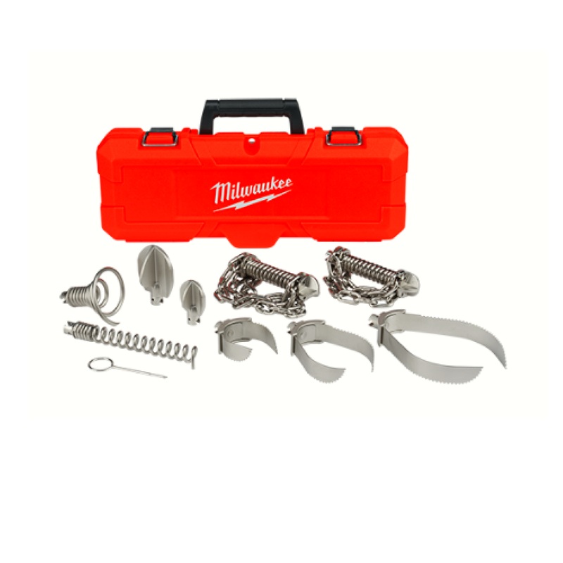 Milwaukee 48-53-2840 9-Piece Head Attachment Kit For 5/8" & 3/4" Drum Cable