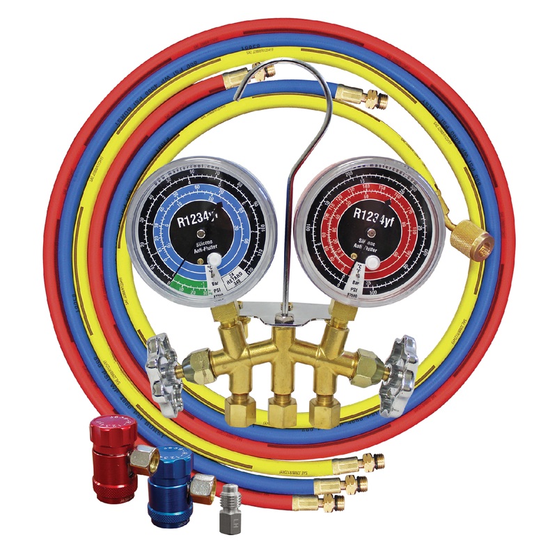 Mastercool 81661 R1234YF Brass 60" Hose and Gauge Set