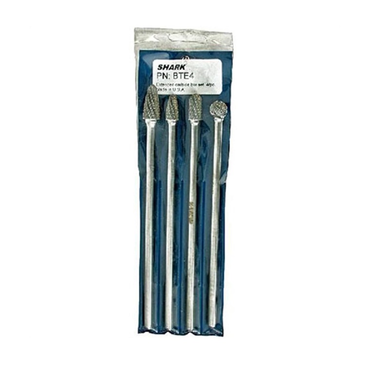 Shark BTE4 4-Piece 6" Extended Carbide Bur Set