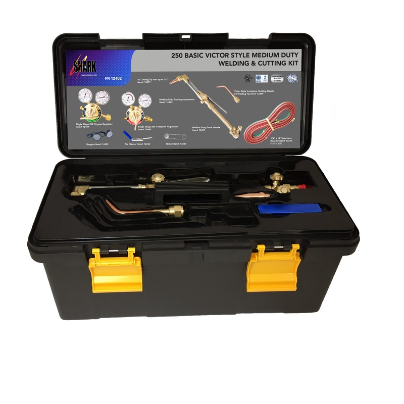 Shark Industries 12402 250 Basic Victor Style Gas Welding & Cutting Medium Duty Kit