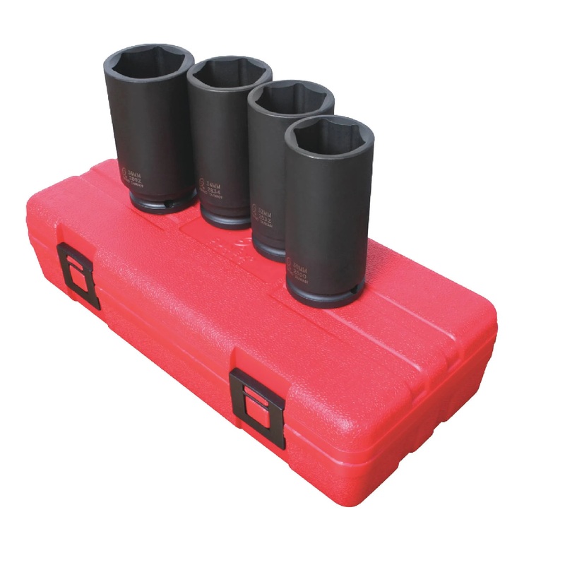 Sunex 2838 4-Piece Spindle Nut Socket Set