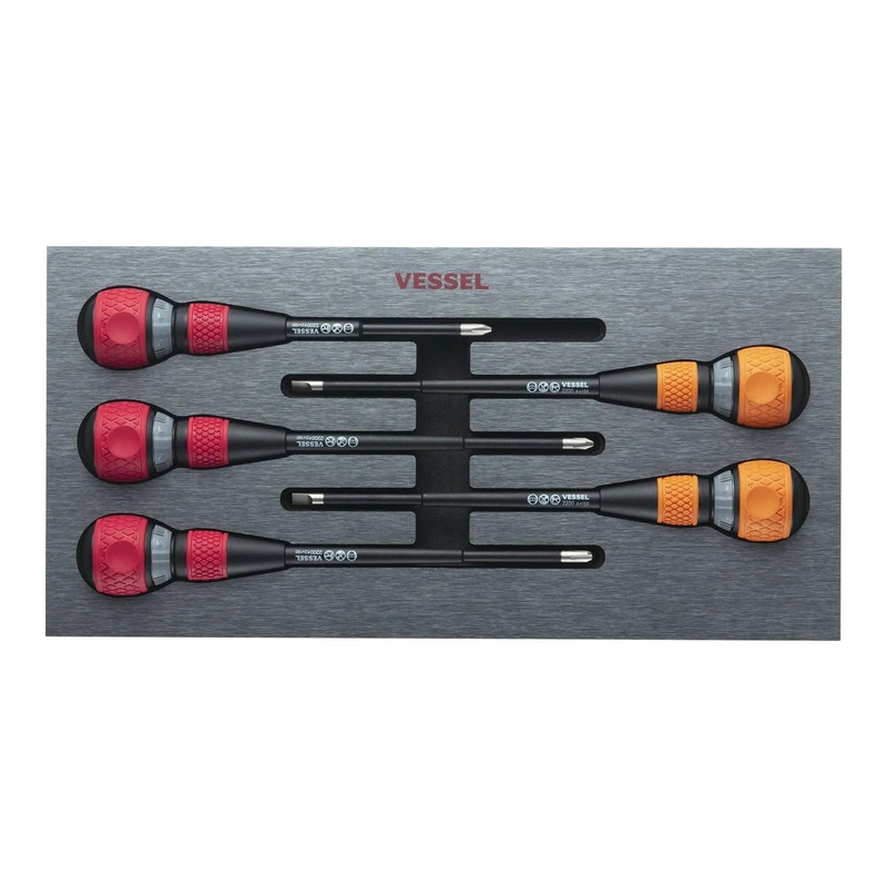 Vessel 22005EVA 5 Piece Ball-Grip Ratchet Screwdriver Set