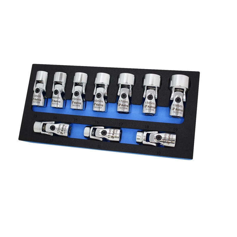 Astro Tools 74310 10-Piece 3/8" Drive Flex Socket Set 6-Point Metric