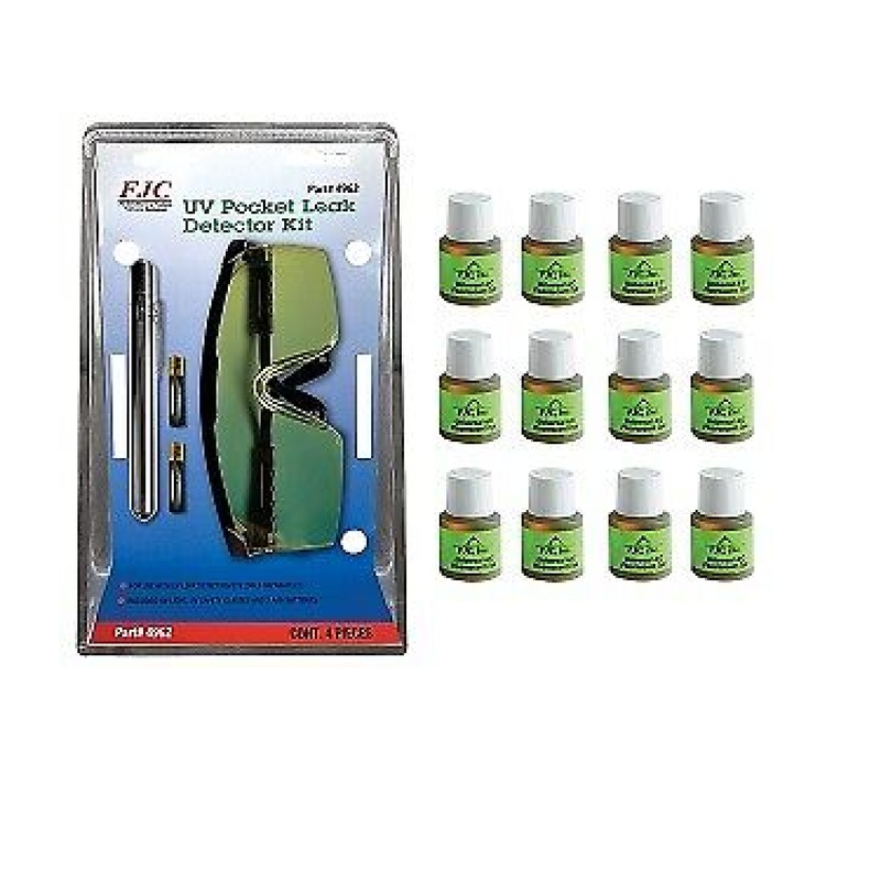 FJC 4962P 12-Pack Of UV Leak Detection Light With Free Dye
