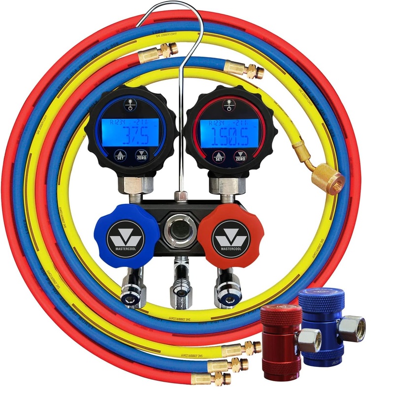 Mastercool 82172 1234YF Black Series Digital Manifold Gage Set