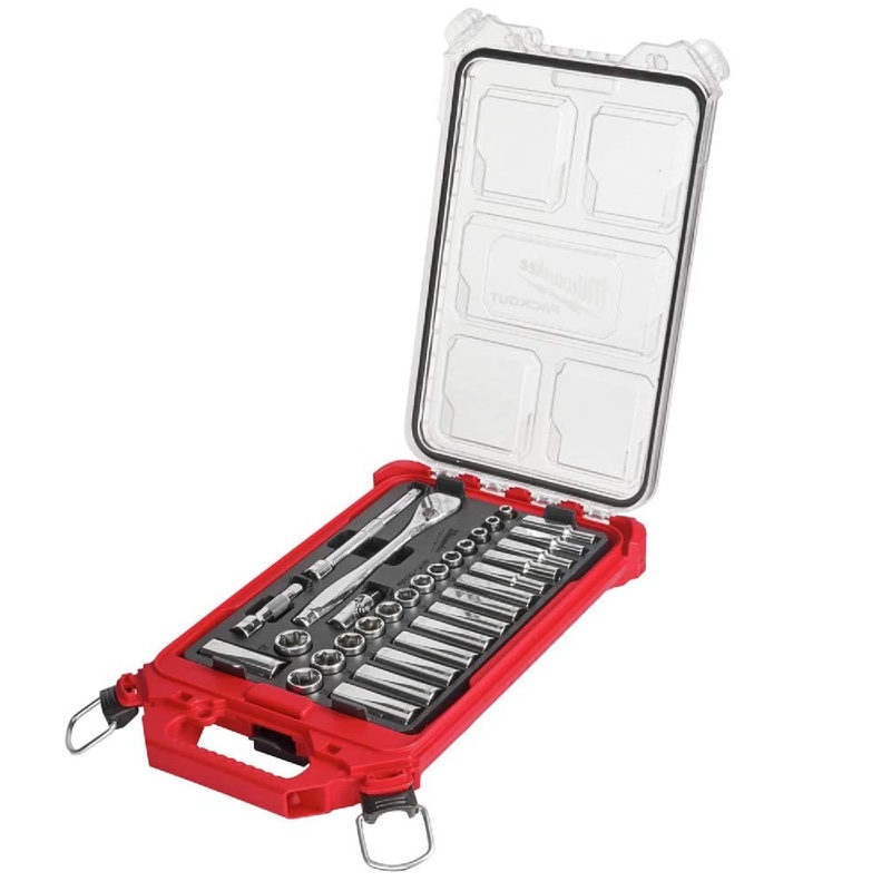 Milwaukee 48-22-9482 3/8" Drive Packout 32-Piece SAE and Metric Ratchet & Socket Set