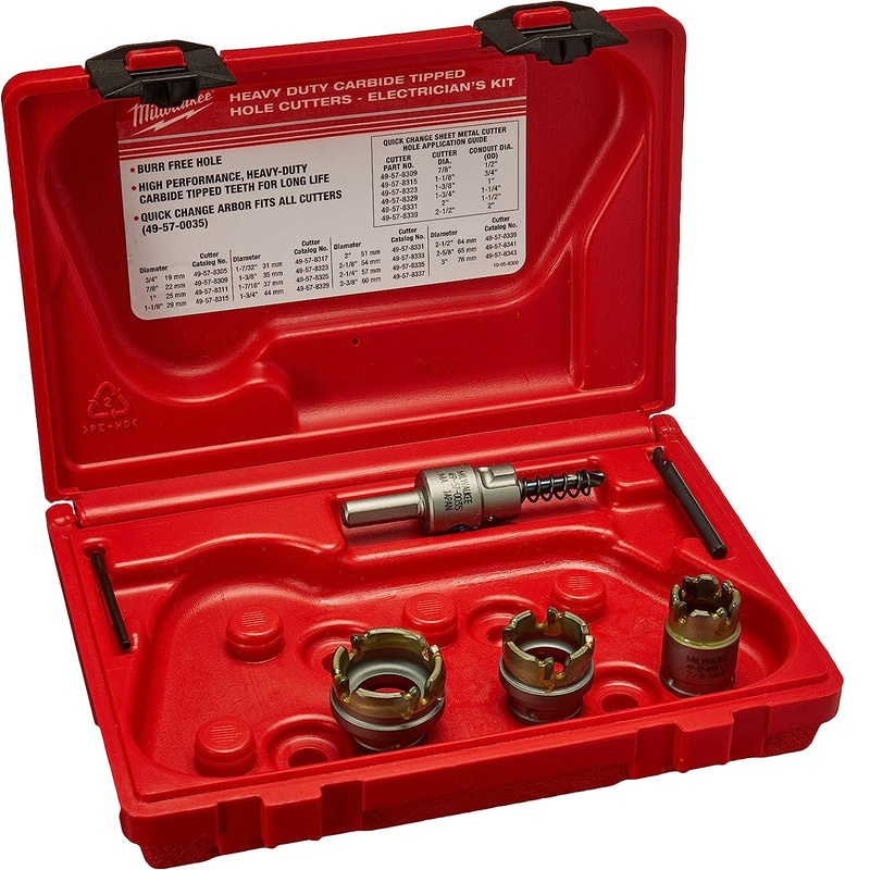 Milwaukee 49-22-8300 5-Piece Sheet Metal Carbide Cutter Electrician's Kit