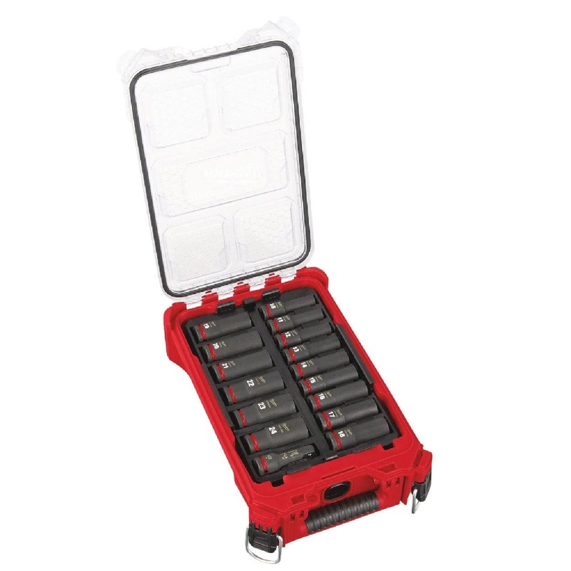 Milwaukee 49-66-6803 1/2" Drive 16-Piece Metric Deep PACKOUT Impact Socket Set