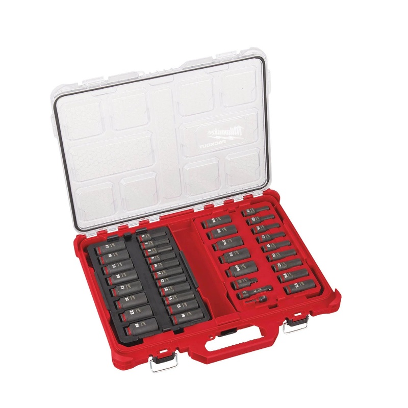 Milwaukee 49-66-6805 3/8" Drive 36-Piece Metric/SAE Deep PACKOUT Impact Socket Set