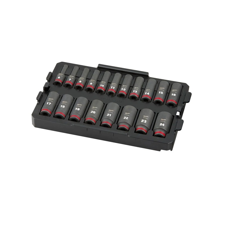 Milwaukee 49-66-6816 3/8" Drive 19-Piece Metric Deep TRAY Impact Socket Set