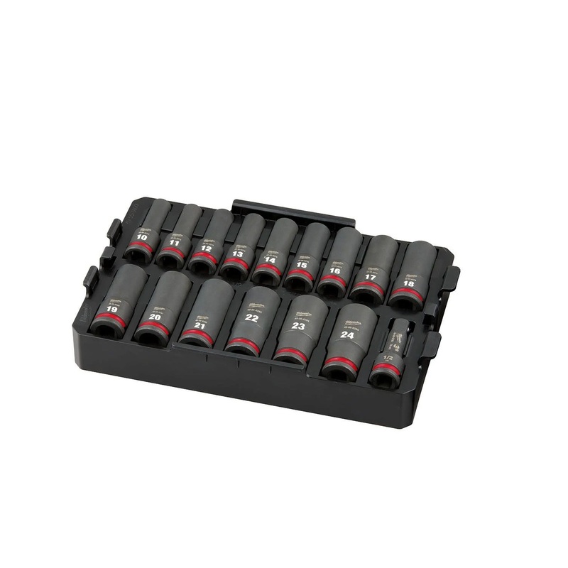 Milwaukee 49-66-6818 1/2" Drive 16-Piece Metric Tray Impact Socket Set