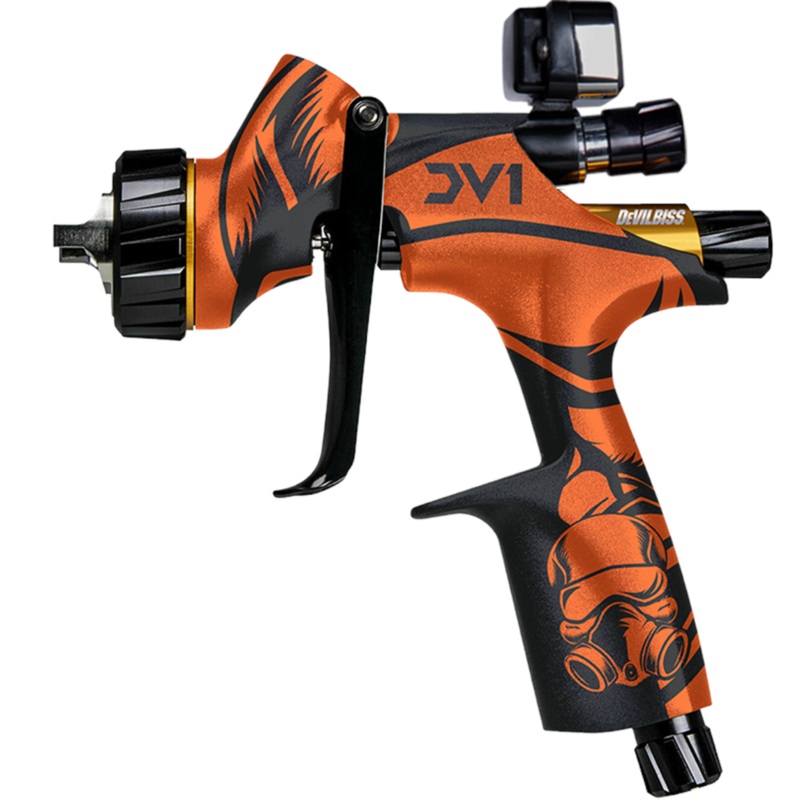 Devilbiss 905921 DV1 Clearcoat Old School Multi Tip Spray Gun Kit with DV1-C1 PLUS (HVLP) Air Cap, DV1-C2+ HVLP PLUS Air Caps