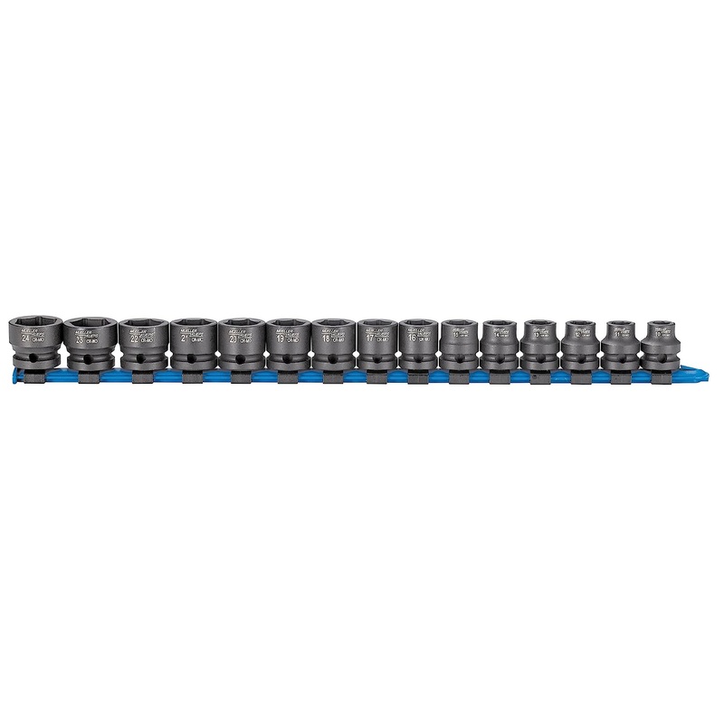 Mueller-Kueps 810 700 15-Piece 1/2" Drive XS-Stubby Metric Impact Socket Set