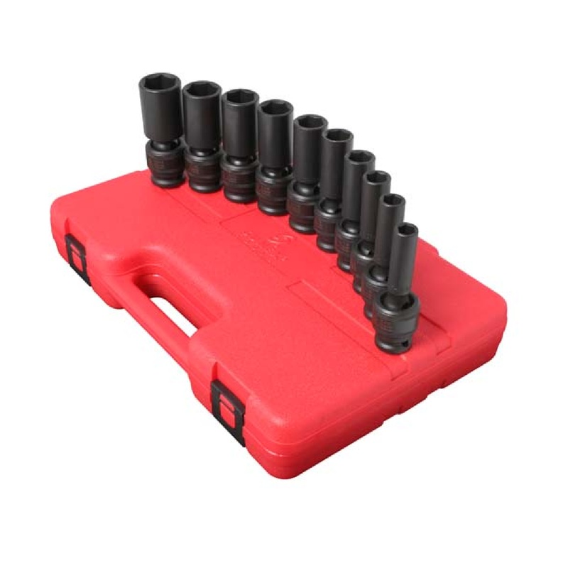 Sunex 2659 10-Piece 1/2" Drive Universal Deep SAE Impact Socket Set