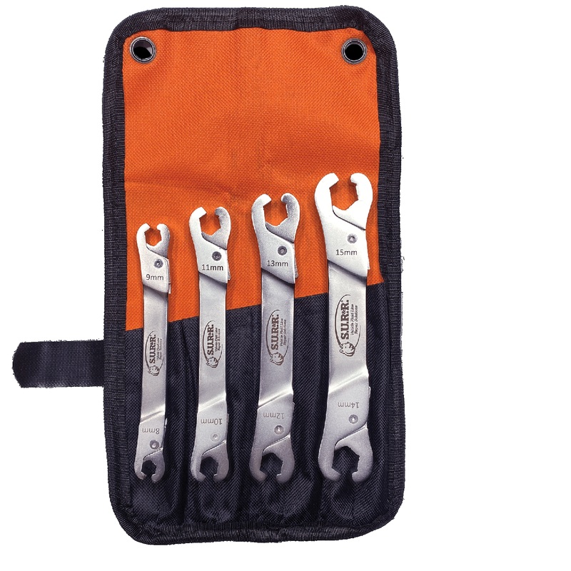 SUR&R RLW400 4-Piece Ratcheting Line Wrench Set
