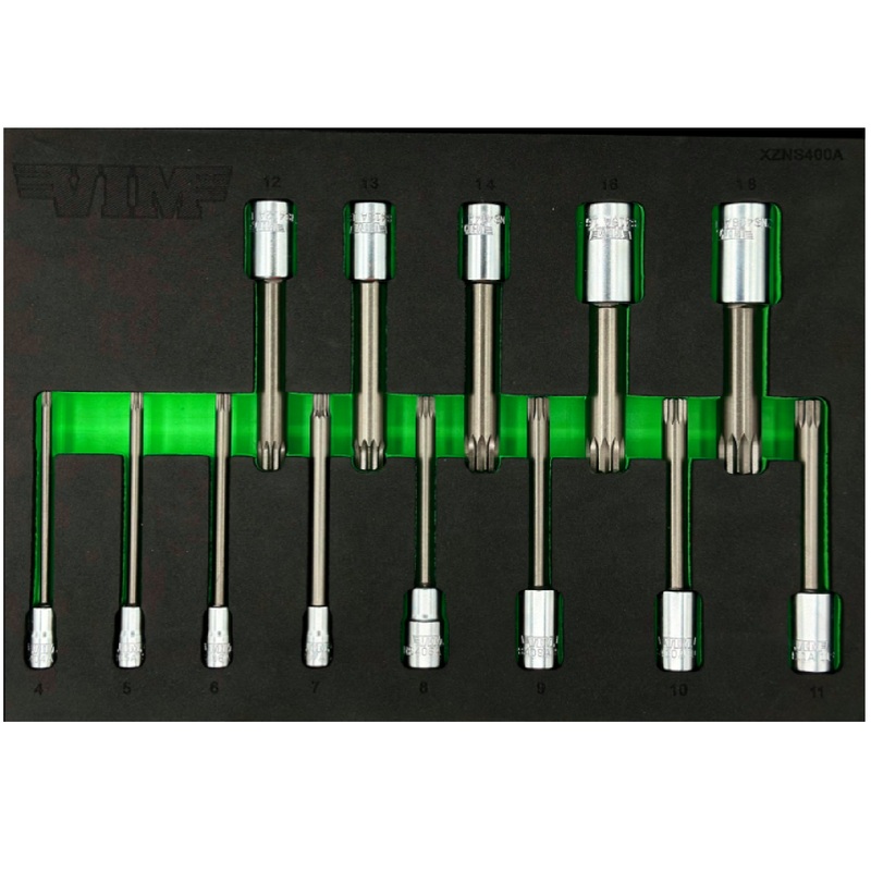 Vim Tools XZNS400A 13-Piece 4" XZN Triple Square Socket Set