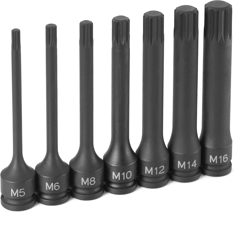 Grey Pneumatic 1247S 3/8" Drive 4" Length 7-Piece Triple Square Driver Set