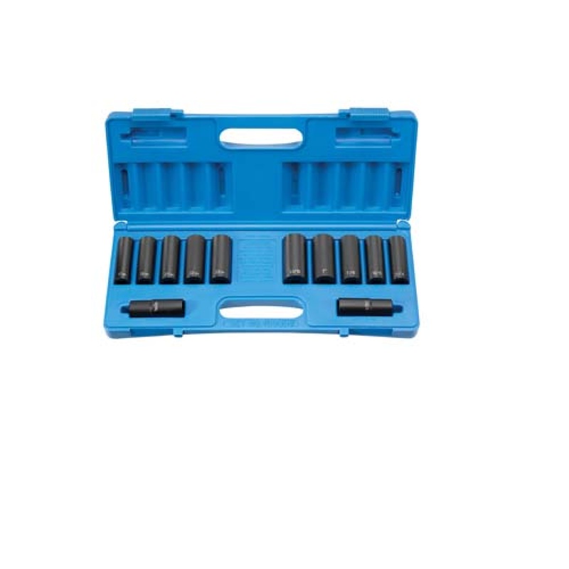 Grey Pneumatic 1500DW 1/2" Drive 12 Piece Extra Thin Wall Socket Set