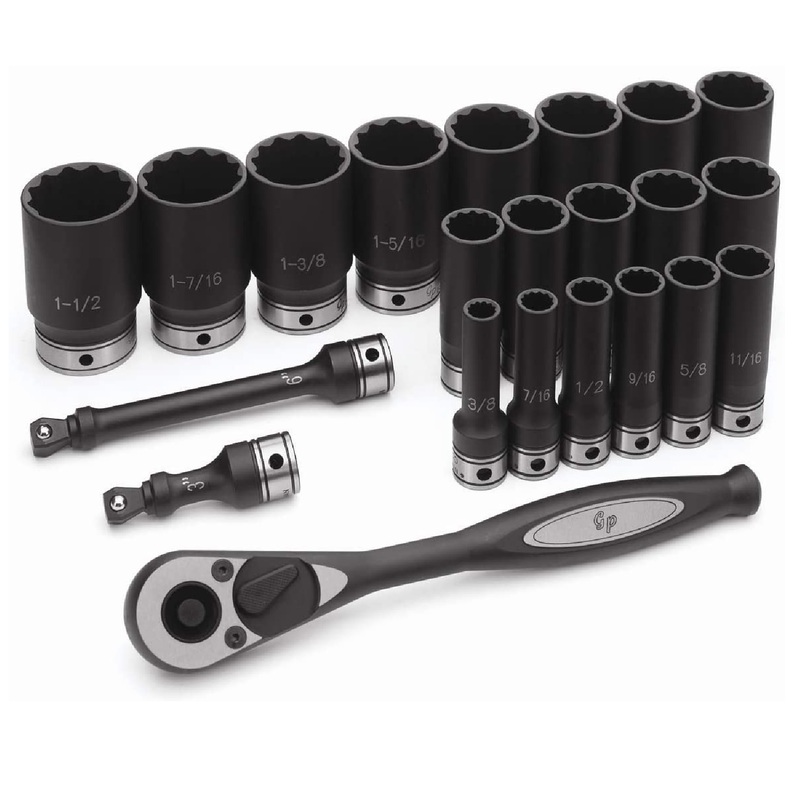 Grey Pneumatic 82222D 1/2" Drive 12 Point 22-Piece Fractional Deep Duo Socket Set