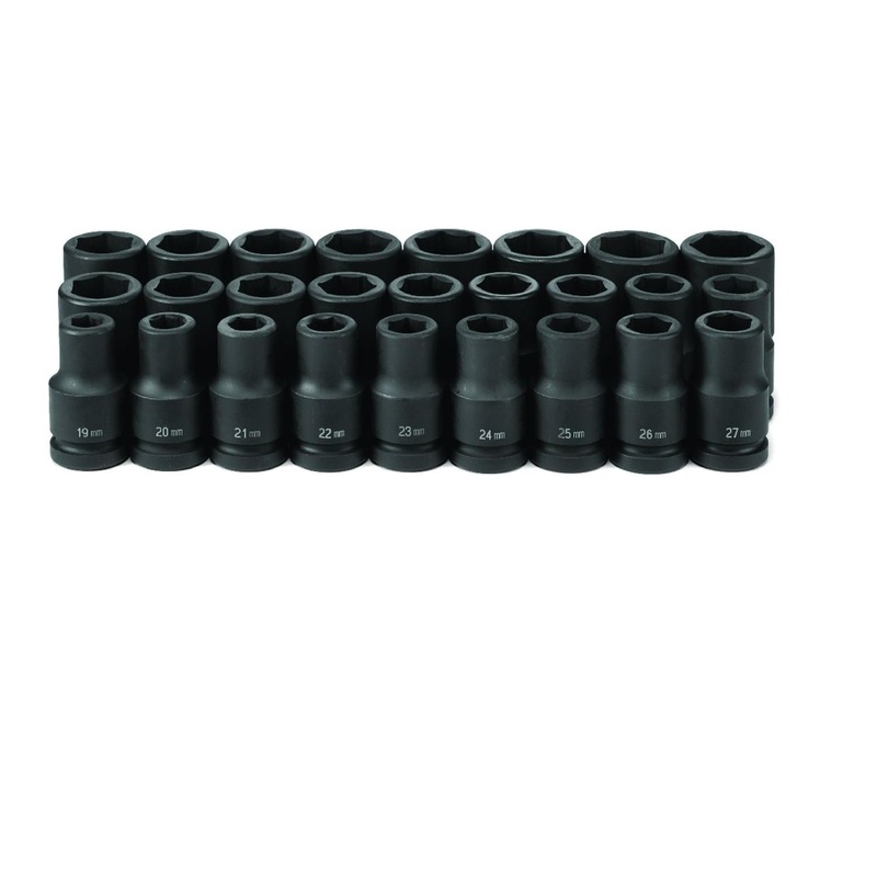 Grey Pneumatic 9026MD 26 Piece 1" Drive Deep Metric Socket Set