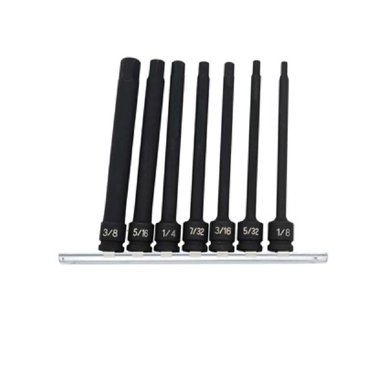 Grey Pneumatic 9247H 1/4" Drive Impact 7 Piece 4" Length SAE Hex Driver Set