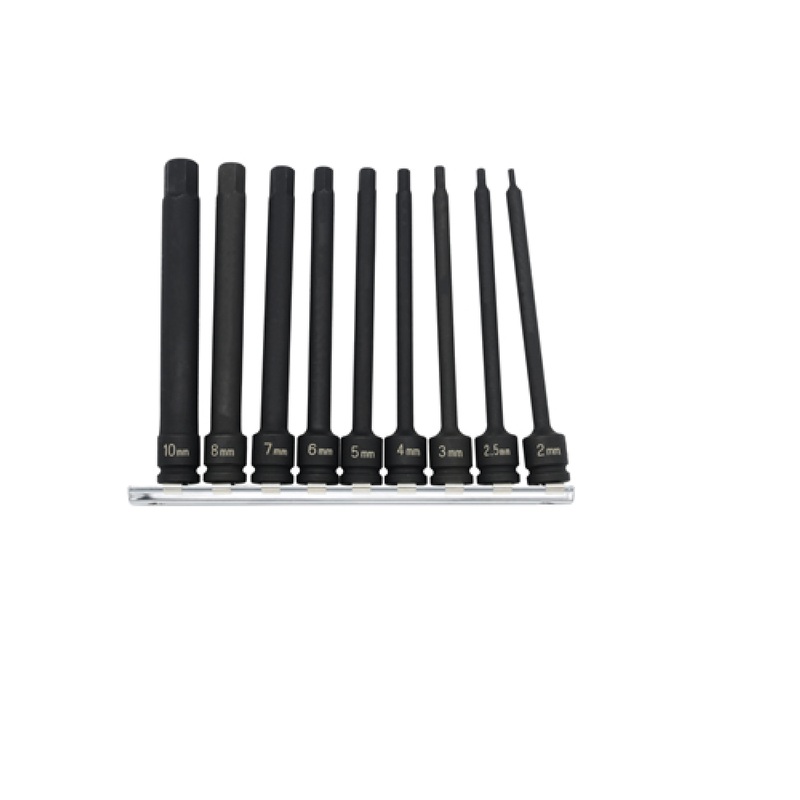 Grey Pneumatic 9249MH 1/4" Drive Impact 9-Piece 4" Length Metric Hex Driver Set