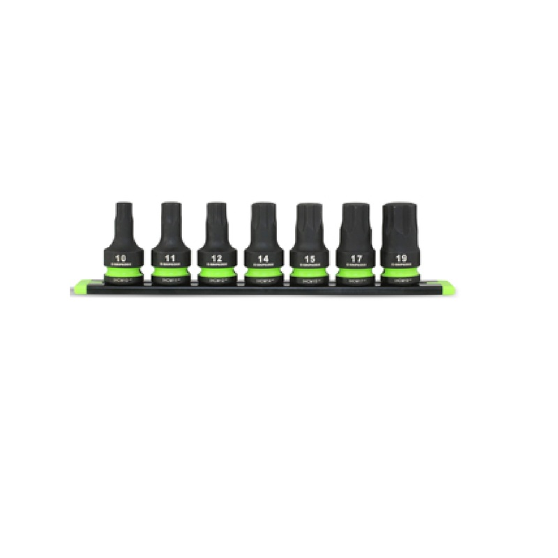 GripEdge HCM7S 7-Piece 1/2" Drive Short Metric Impact RPT Hex Driver Set
