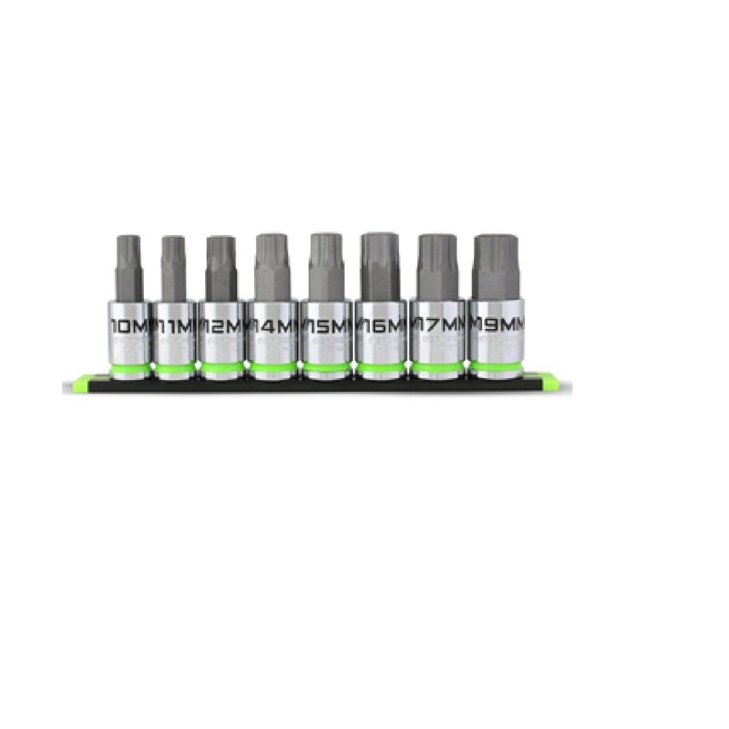 GripEdge HCM8S 8-Piece 1/2" Drive Metric RPT Hex Driver Set