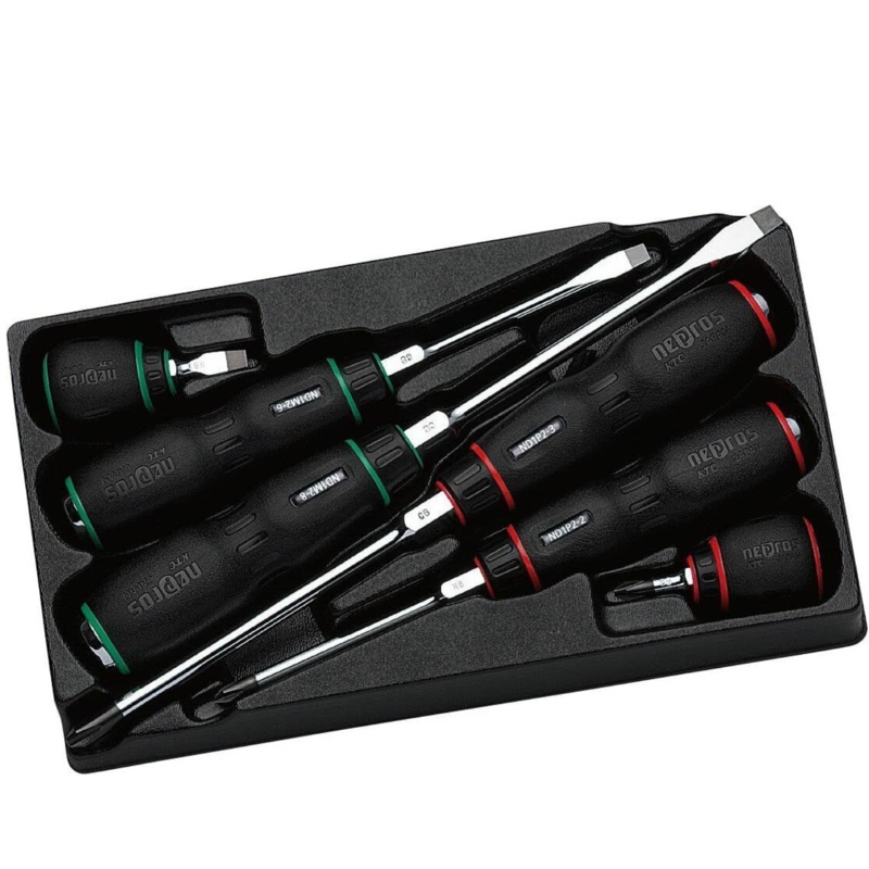 Nepros NTD106 6-Piece Resin Handle Cushion Grip Screwdriver Set