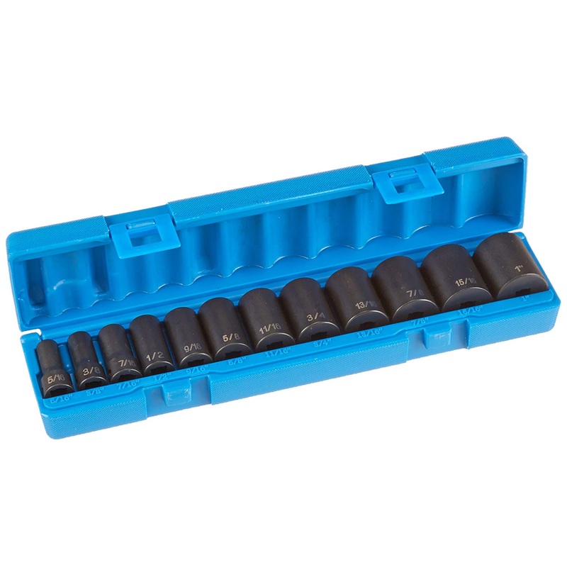 Grey Pneumatic 1202SD 3/8" Drive SAE 12 Piece Semi-Deep Set 12 Point