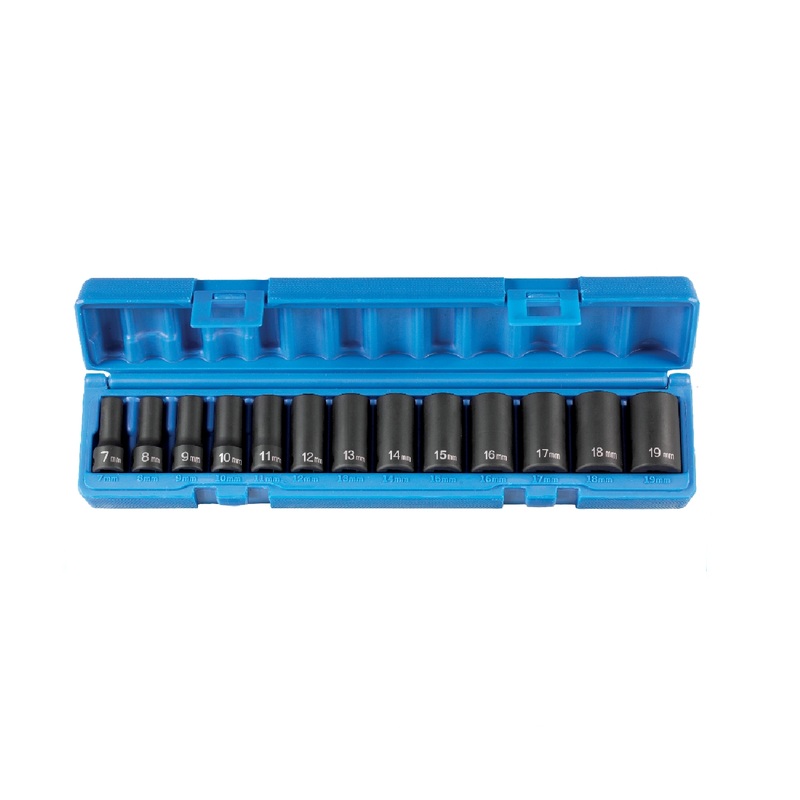 Grey Pneumatic 1203MSD 3/8" Drive 13 Piece Semi-Deep Metric Set 12 Point