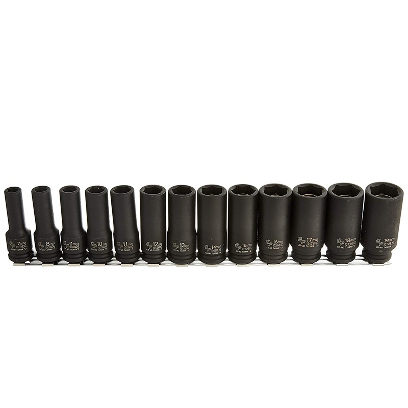 Grey Pneumatic 1213MDG 13 Piece Deep Metric Magnetic Impact Set 3/8" Drive