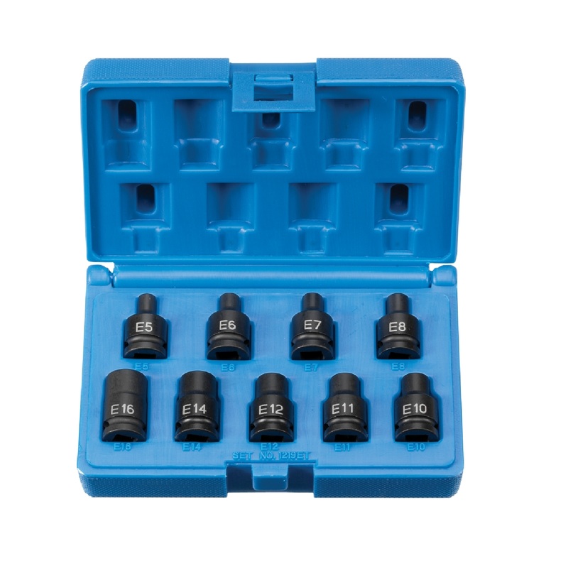 Grey Pneumatic 1219ET 3/8" Drive 9 Piece External Star Impact Socket Set