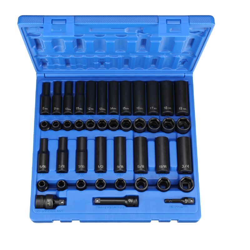 Grey Pneumatic 1243RD 3/8" Drive 43 Piece Standard/Deep SAE/Metric Impact Socket Set