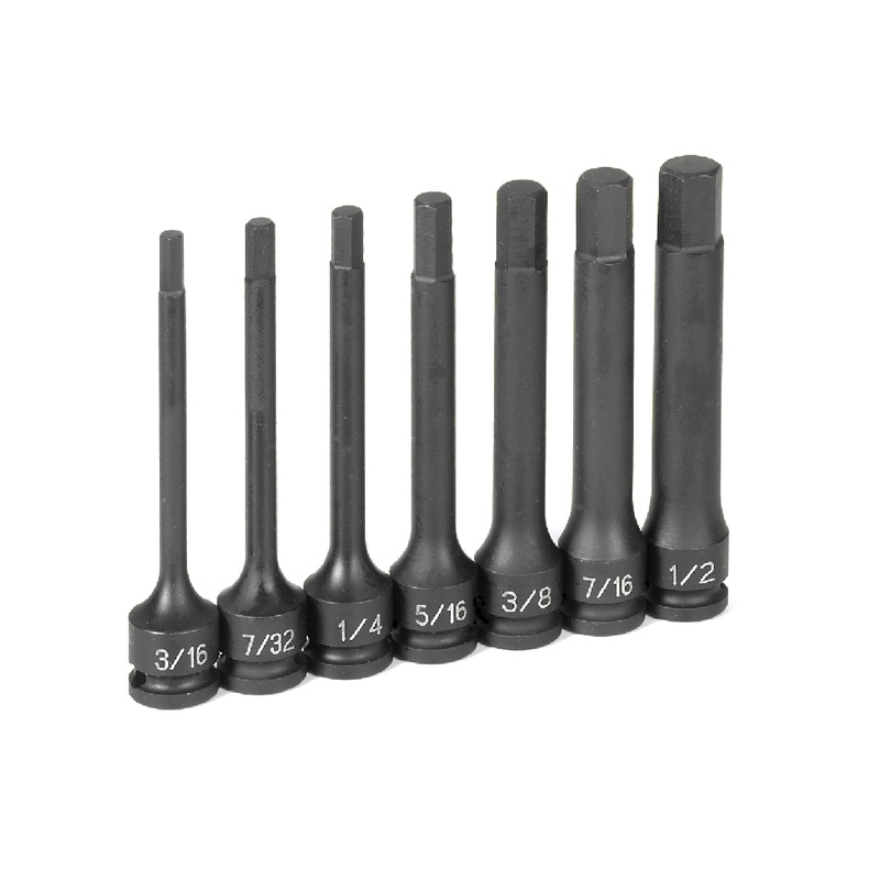 Grey Pneumatic 1247H 3/8" Drive 7 Piece 4" Length Fractional Hex Driver Set