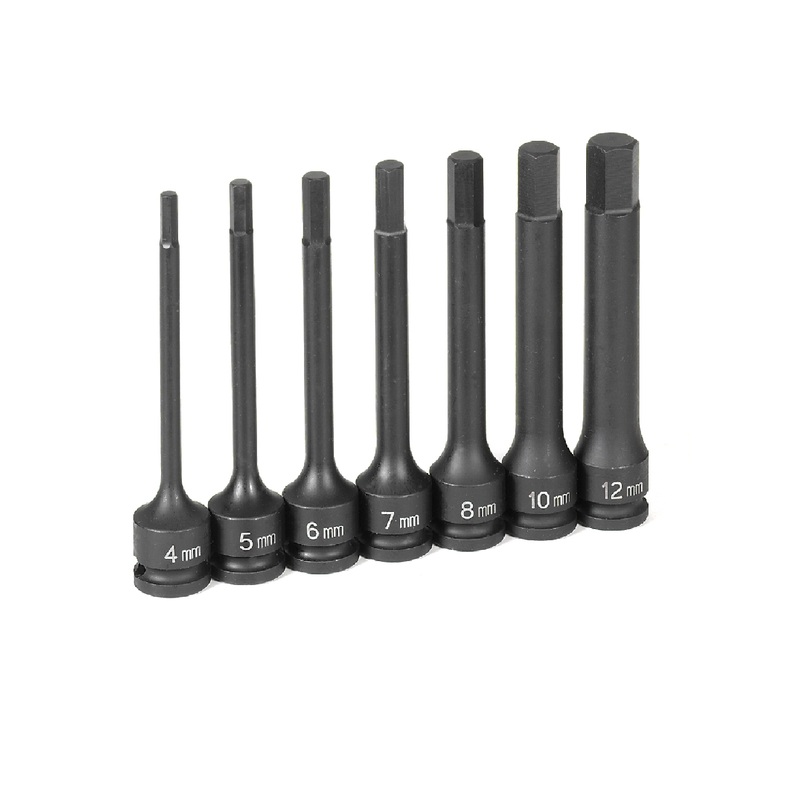 Grey Pneumatic 1247MH 3/8" Drive 7 Piece 4" Length Metric Hex Driver Set