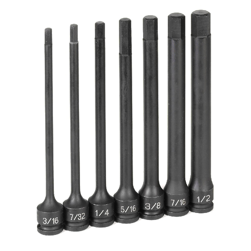 Grey Pneumatic 1267H 3/8" Drive 7 Piece 6" Length Fractional Hex Driver Set