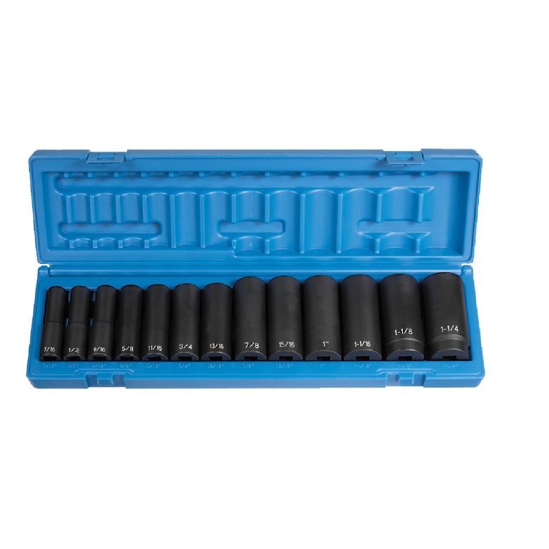 Grey Pneumatic 1312 1/2" Drive 13 Piece Standard Impact Socket Set - SAE