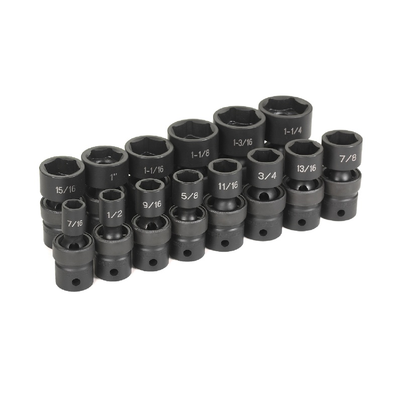 Grey Pneumatic 1314U 1/2" Drive 14 Piece Standard Length Fractional Universal Impact Socket Set