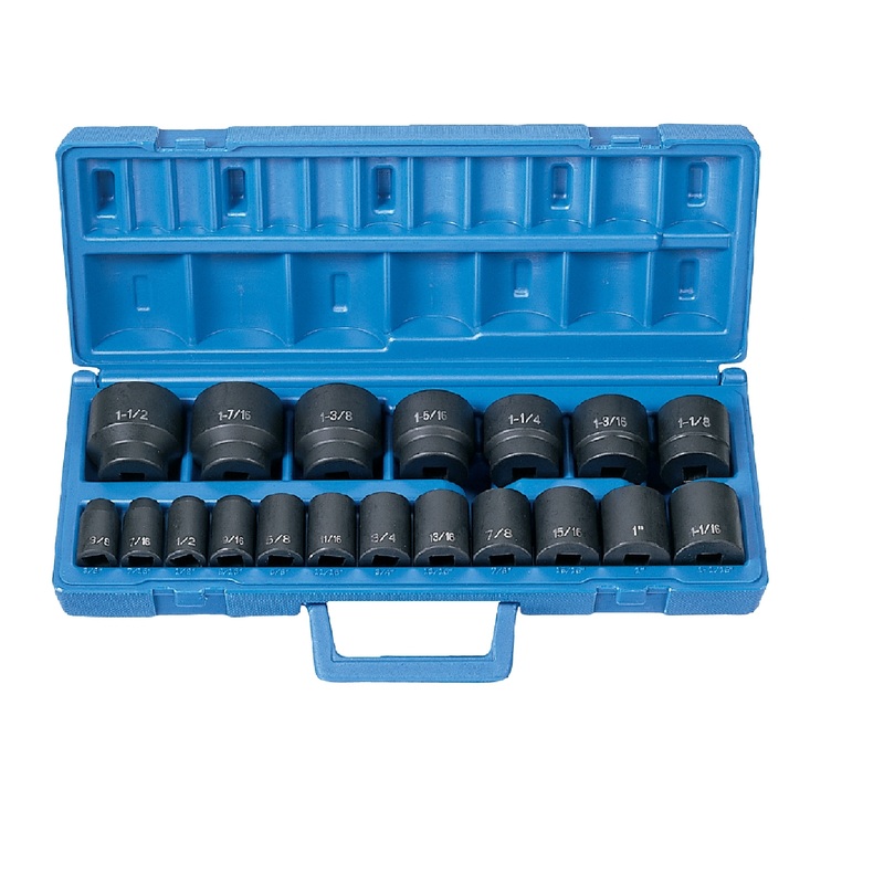 Grey Pneumatic 1319 1/2" Drive 19 Piece Fractional Master Impact Socket Set
