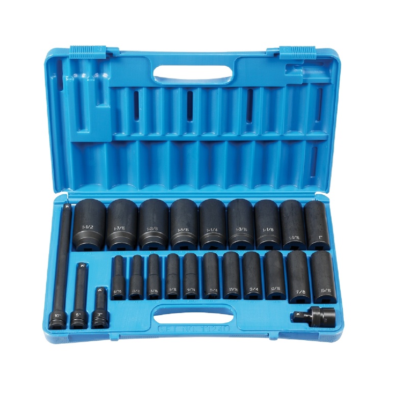 Grey Pneumatic 1324D 1/2" Drive 24 Piece Deep Fractional Impact Socket Set