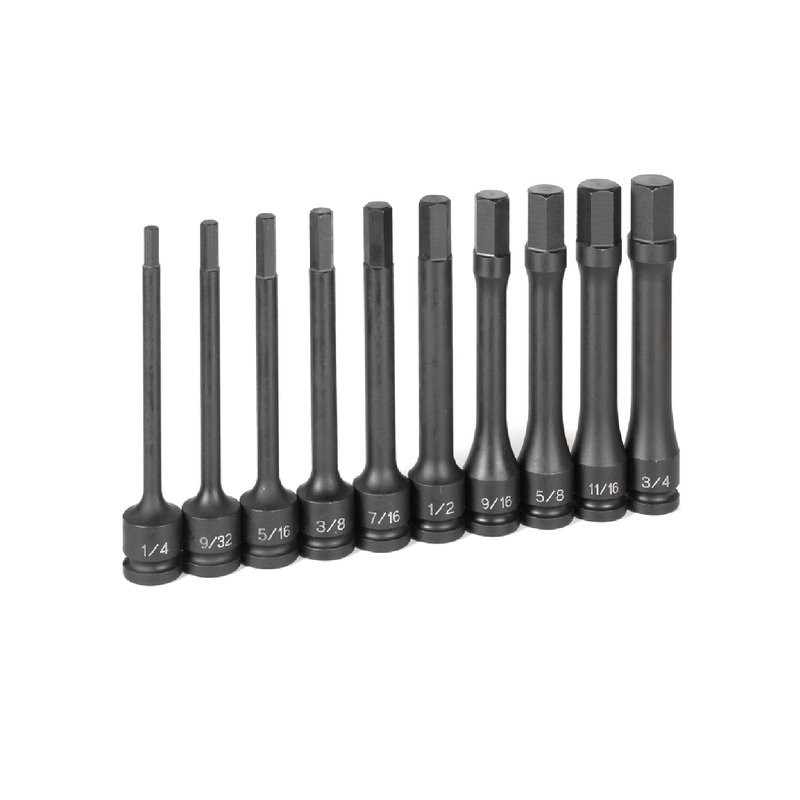 Grey Pneumatic 1360H 1/2" Drive 10 Piece 6" Length Fractional Hex Driver Set