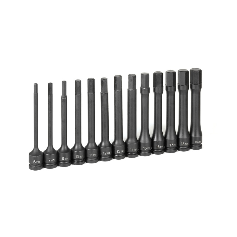 Grey Pneumatic 1363MH 1/2" Drive 13 Piece 6" Length Metric Hex Set