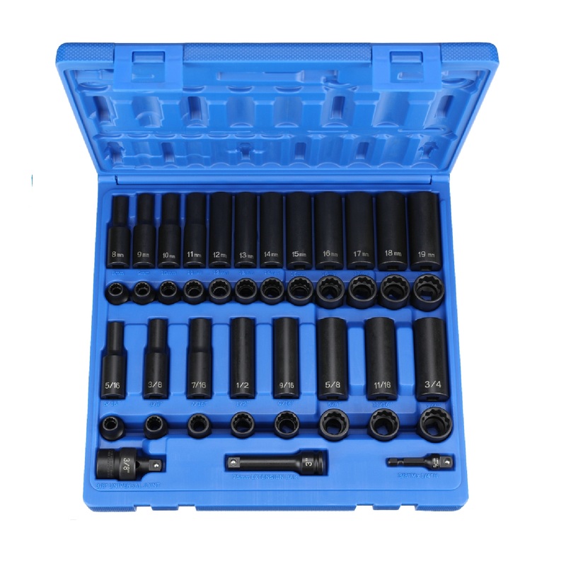 Grey Pneumatic 1643RD 12-Point 3/8" Drive 43-Piece Standard/Deep SAE/Metric Socket Set