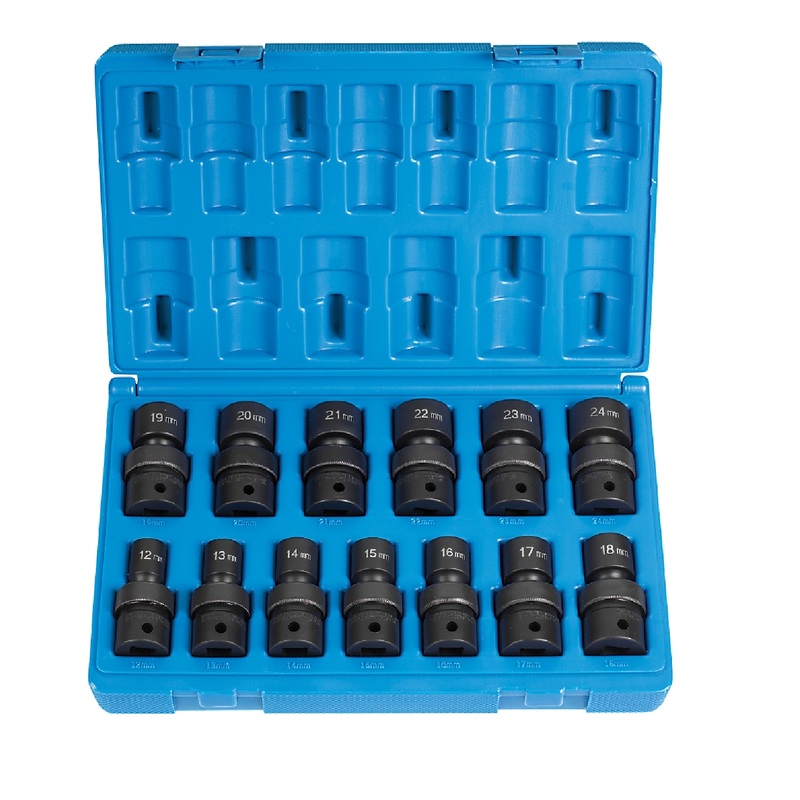 Grey Pneumatic 1714U 1/2" Drive 14 Piece 12 Point SAE Universal Impact Socket Set