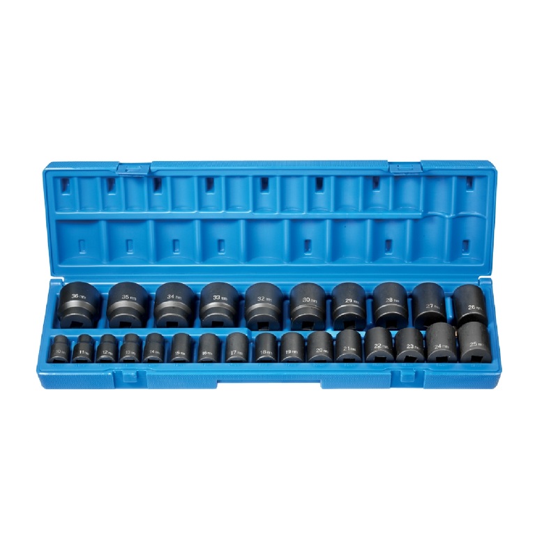 Grey Pneumatic 1726M 1/2" Drive 12 Point 26 Piece Metric Impact Socket Set