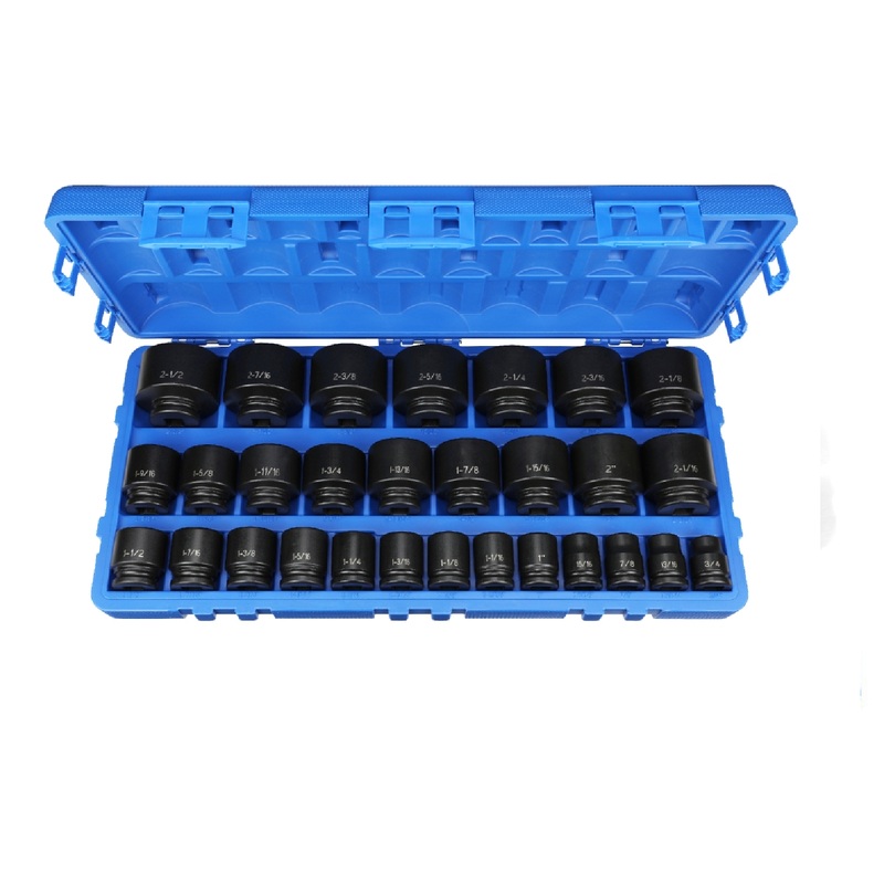 Grey Pneumatic 8029 3/4" Drive 29 Piece Shallow SAE Master Impact Socket Set