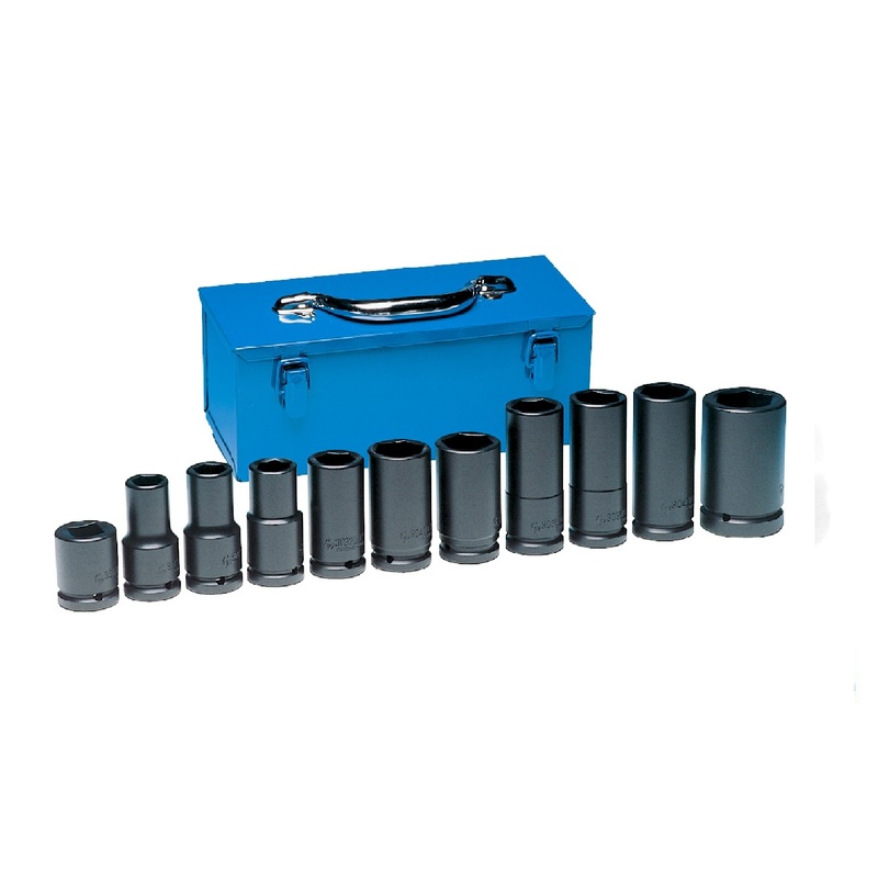 Grey Pneumatic 8032 3/4" Drive 11 Piece Truck Wheel SAE Impact Socket Set