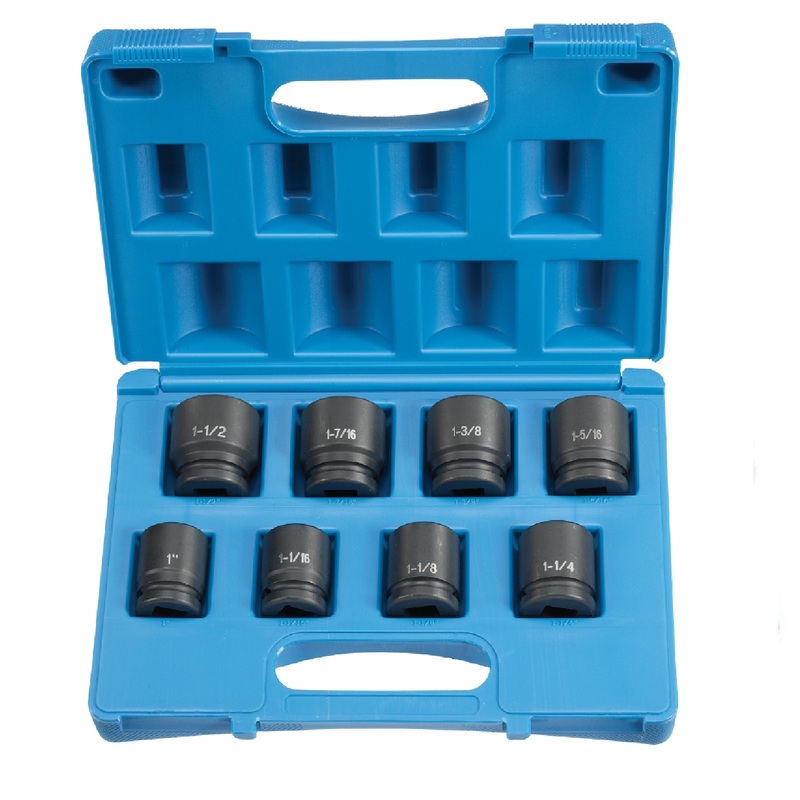 Grey Pneumatic 8034 3/4" Drive 8 Piece SAE Impact Socket Set